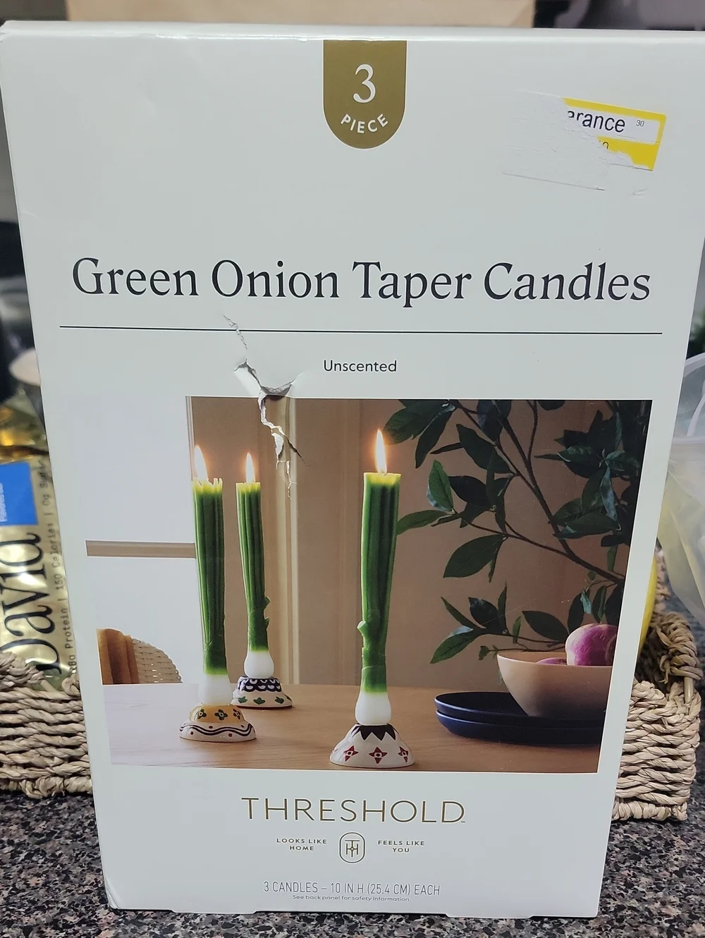 Threshold Green Onion Taper Candles 3 Piece